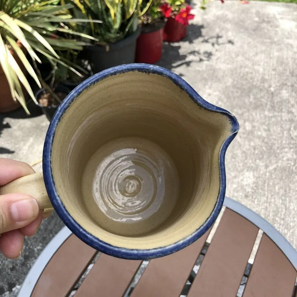 VTG 1996 Nancy Anderson Pennsylvania Pottery Sunflower Pitcher Signed USA